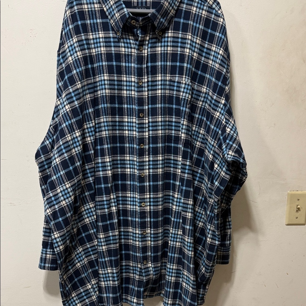 Flannel Blue Plaid Men's Shirt